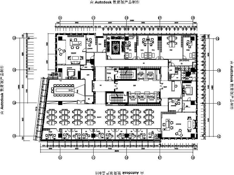 办公楼开间规范资料下载-[广州]现代简约风格办公楼室内设计施工图（含效果图）