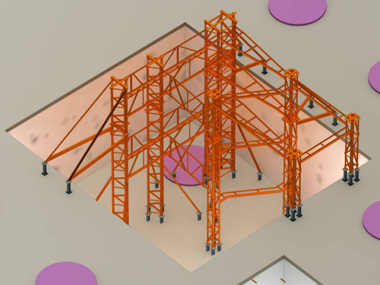 钢结构单片支架资料下载-[深圳]超高层塔楼钢结构柱脚支架设计及柱脚安装方案