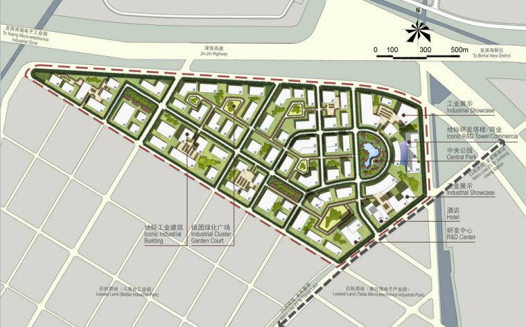 园区设计规划资料下载-津南区津晋公路沿线工业园区规划与城市设计