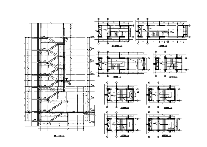 [山东]地上7层异形柱框架结构安置房结构施工图（CAD、24张）-楼梯详图2