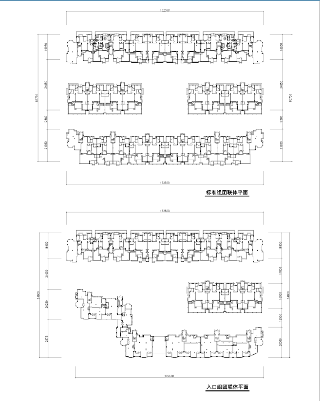 [大连]城市花园建筑设计方案文本-组团连体平面