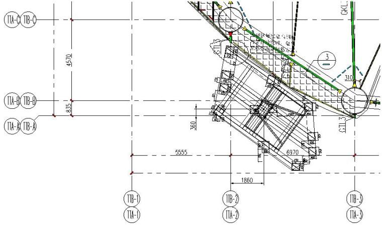 [天津]双子塔北座、南座项目施工升降机安拆方案（建筑物外侧）-B1#电梯基础布置图