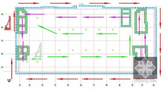 [上海]SMW工法桩及内支撑体系基坑围护施工方案-施工流向图