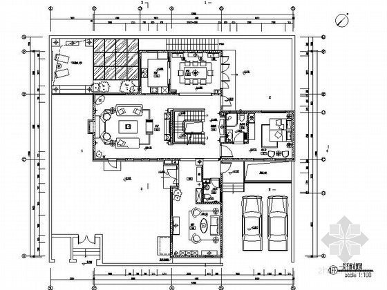 两层茶室设计图资料下载-[北京]浓郁北美风情现代两层别墅样板间设计装修图（含实景）