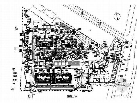 中心住宅景观施工图资料下载-[浙江]简约住宅地块景观设计施工图（独家原创）