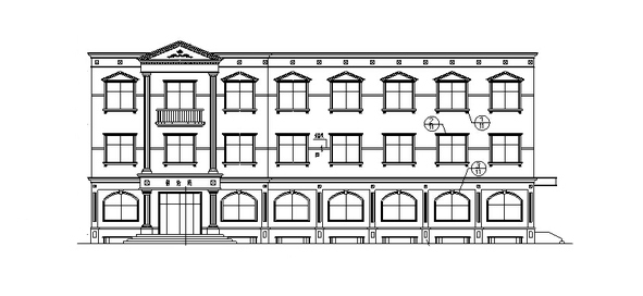 欧式门窗详图资料下载-欧式独栋三层餐饮建筑设计方案施工图CAD