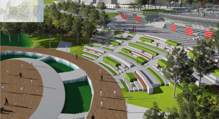 [湖南]休闲文化中心广场园林景观设计方案-特色台阶效果图