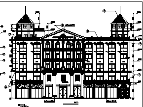 3层酒店框架建筑施工图资料下载-5层欧式酒店建筑施工图