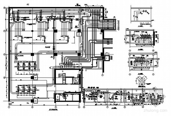 直燃溴化锂机房设计资料下载-燃气溴化锂冷水机房图