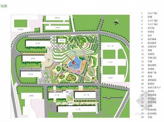 景观效果图大学校园设计资料下载-[青岛]大学校园景观设计规划方案