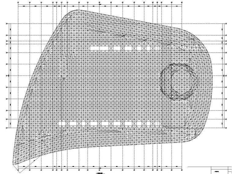 管桁架结构空间网架钢结构屋面结构施工图-A区屋顶网架平面布置图