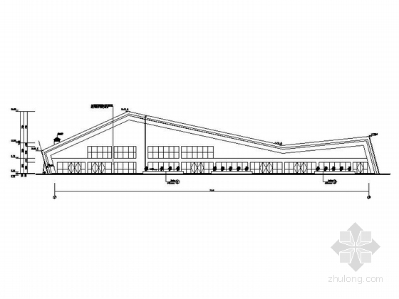 [四川]现代风格县城汽车站建筑施工图（含配套建筑）-现代风格县城汽车站建筑立面图