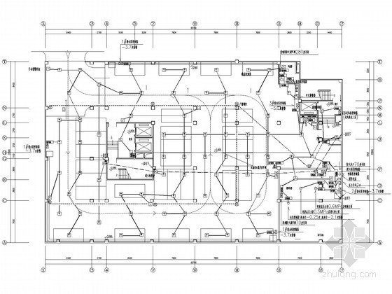 八层医院门诊住院综合楼电气施工图纸-地下层消防报警.控制平面图 