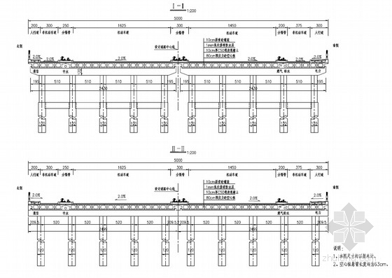 三跨3X16米预应力混凝土空心板梁桥全套施工图（61张）-桥型布置图 