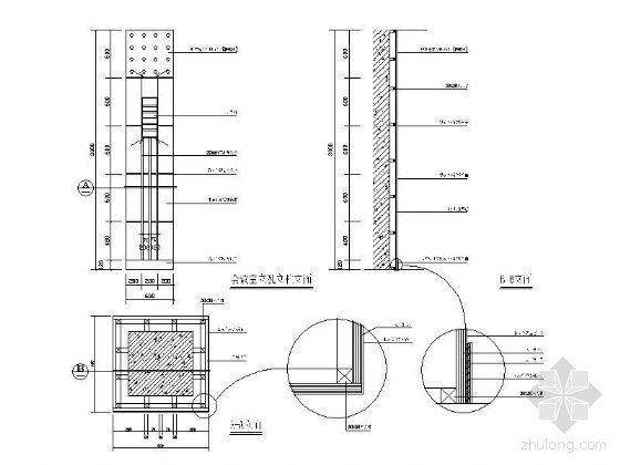 装饰铝塑板节点详图资料下载-塑铝板独立柱详图