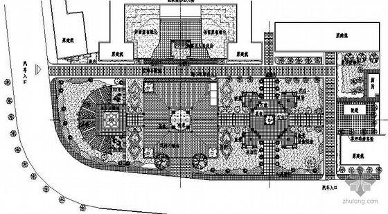 小公园平面平面图资料下载-江西某镇小公园全套施工图