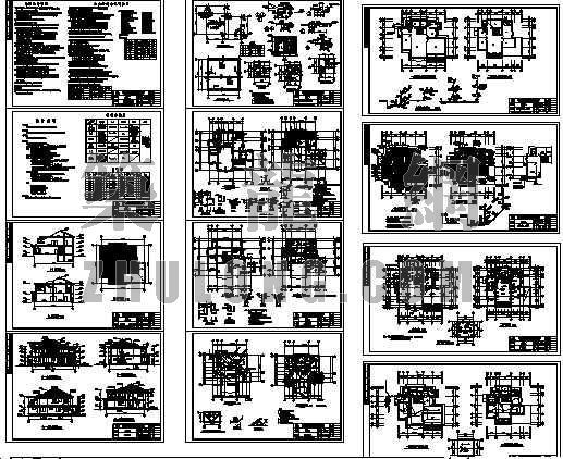 住宅施工建筑结构全套图纸资料下载-别墅的建筑结构水暖电全套图纸