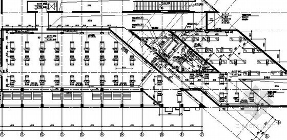 [广东]展厅中央空调及防排烟系统设计施工图-二层空调通风平面图 