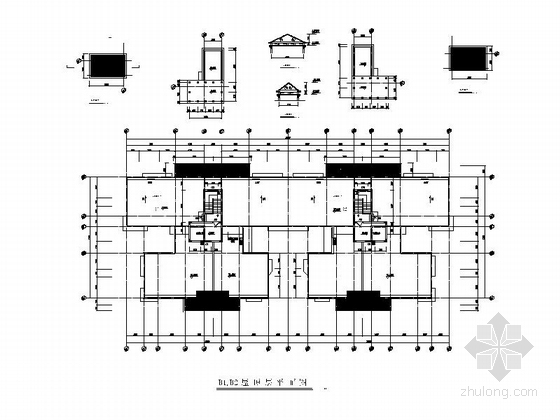 标准型及复式型混合高层住宅建筑施工图（含商业建筑）-标准型及复式型混合高层住宅建筑平面图