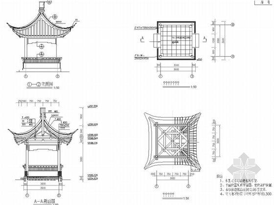 [重庆]带观光亭上承式等截面悬链线空腹式拱桥设计图纸32张（国际公司）-大桥观景亭设计图