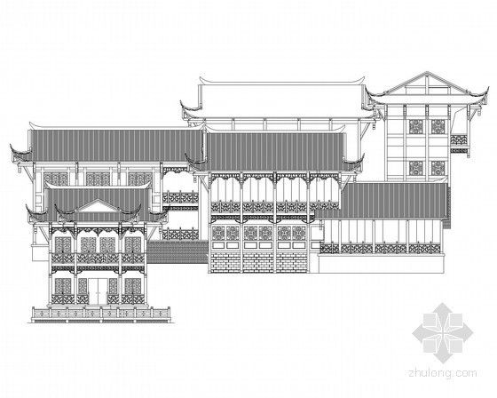 中式仿古装修效果图资料下载-[重庆]某园博会巴渝园2号院建筑方案图（含效果图）