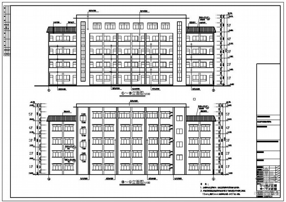 教学楼建筑节能设计资料下载-某五层框架中学教学楼结构设计图