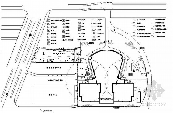 CAD格式总平面布置图资料下载-[海南]文化艺术中心施工总平面布置图