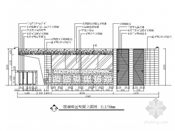 [成都]混搭时尚火锅店室内施工图（含效果图）-混搭时尚火锅店室内施工图立面图 