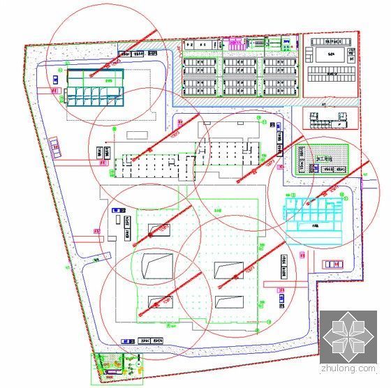 [江苏]大型综合性医疗服务中心工程施工组织设计（142页）-地上施工阶段平面布置图