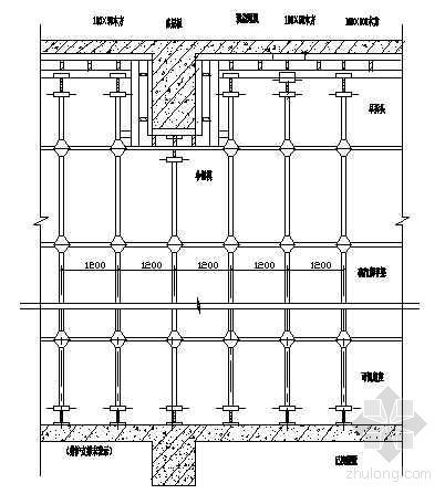 轮扣式支模脚手架技术交底资料下载-梁板碗扣式脚手架图