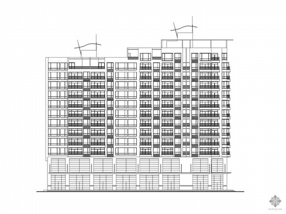 两室一厅复式资料下载-某十二层社会保险中心（办公+住宅）建筑施工图