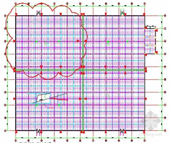 [贵州]建筑工程高大模板专项施工方案-高支模支撑体系监测点布置图 