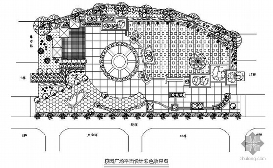 校园广场平面方案资料下载-某校园广场设计方案