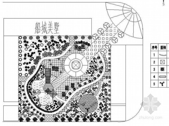 绿地别墅项目资料下载-资中某别墅区前绿地景观设计施工图