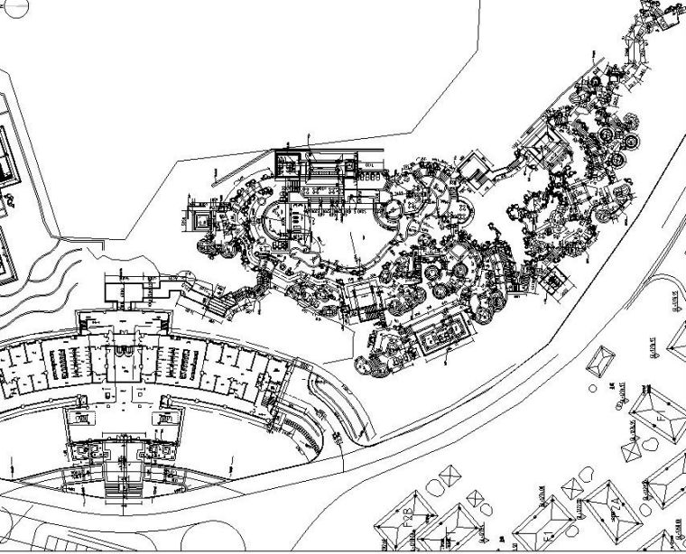 建筑小品设计施工图cad资料下载-[云南]温泉度假区景观全套园景观施工图设计（CAD）