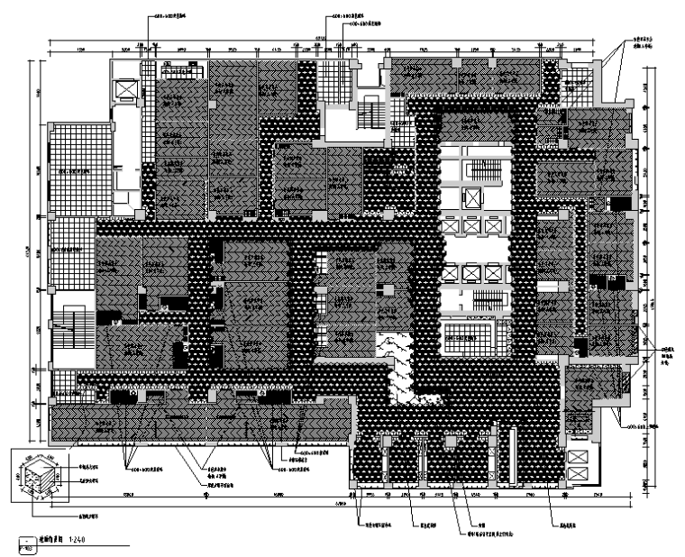 [新疆]中式休闲风足浴足疗沐足设计施工图（附效果图）-地面铺装图