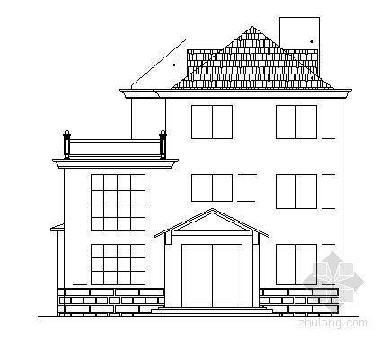 农村三层欧式小别墅图纸资料下载-某三层小别墅建筑施工图