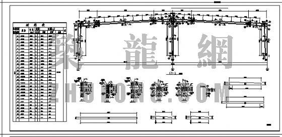 30米跨门式厂房结构图资料下载-门式刚架结构图（吉林、30米跨度）
