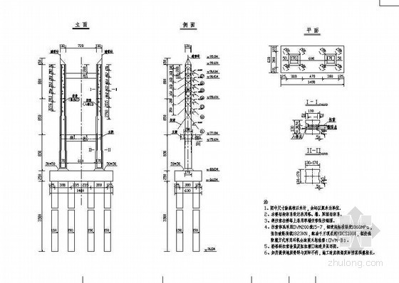 桥头搭板一般构造图资料下载-104m预应力钢筋混凝土组合体系斜拉桥塔一般构造节点详图设计