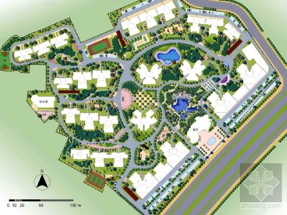大学城方案设计CAD资料下载-福建大学城景观设计方案