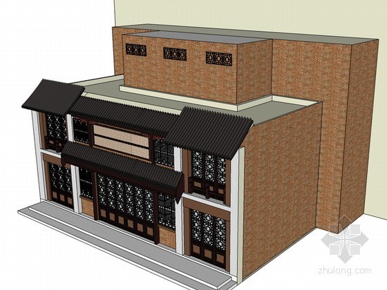 古建商店SketchUp模型下载-古建商店 