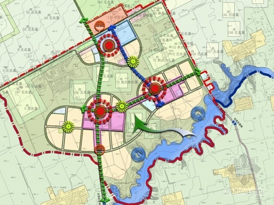 乡镇道路景观改造施工图资料下载-[陕西]老镇改造景观总体方案规划设计