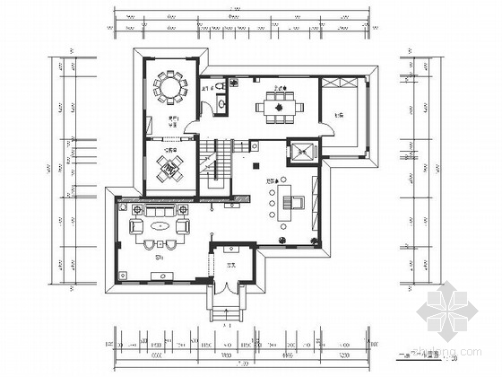 别墅中式风格装修图资料下载-[原创]豪华典雅中式风格三层别墅室内装修施工图