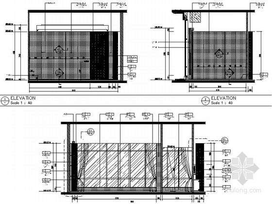 [安徽]商务特区商务酒店高档行政酒廊CAD装修施工图（含效果）立面图