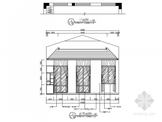 精品清新简约北欧风格两层小别墅室内设计装修施工图（含效果）卧室立面图