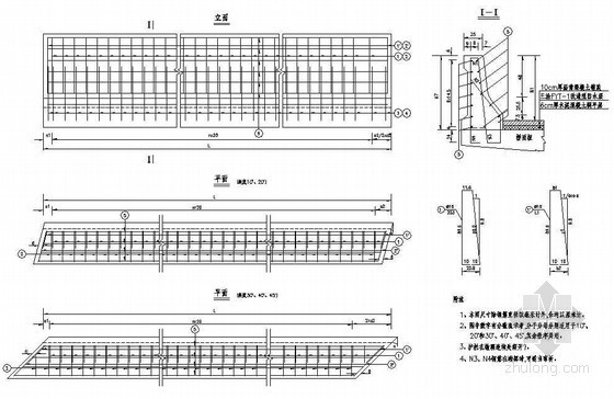 钢筋为护栏资料下载-预应力混凝土连续箱梁(斜交)护栏钢筋构造节点详图设计