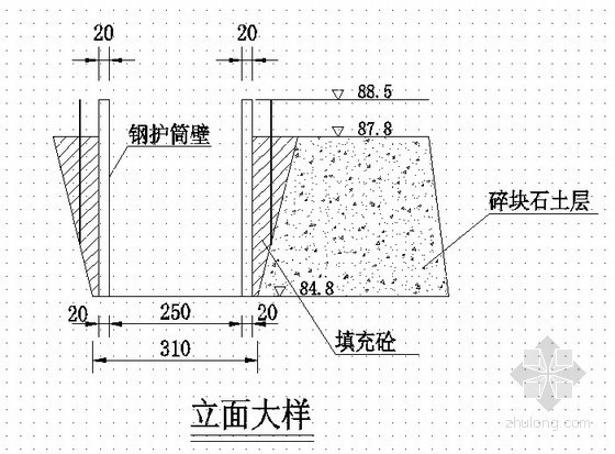 钢筋混凝土圆形筒库资料下载-桥梁钢筋混凝土护筒埋设示意图