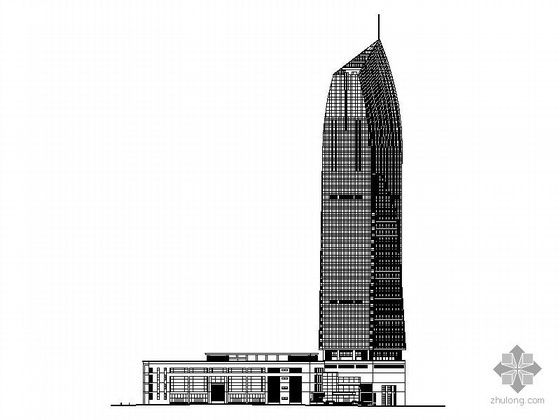 一层超市二层资料下载-[重庆]某四十二层国际城建筑施工图（186米）