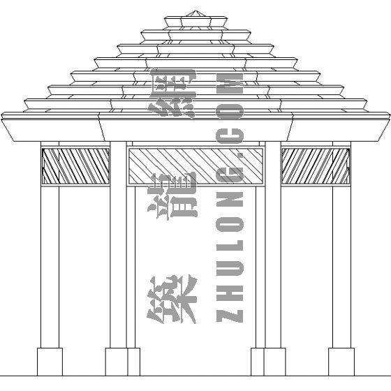 木桌椅大样详图资料下载-木凉亭施工大样图
