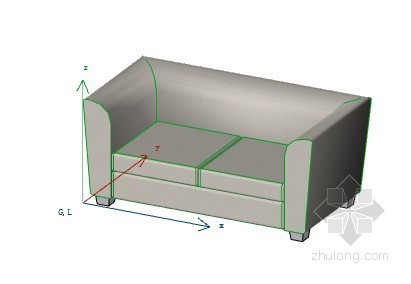 展厅布置模型03资料下载-沙发03 ArchiCAD模型
